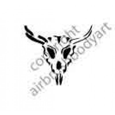 0253 bull skull reusable stencil